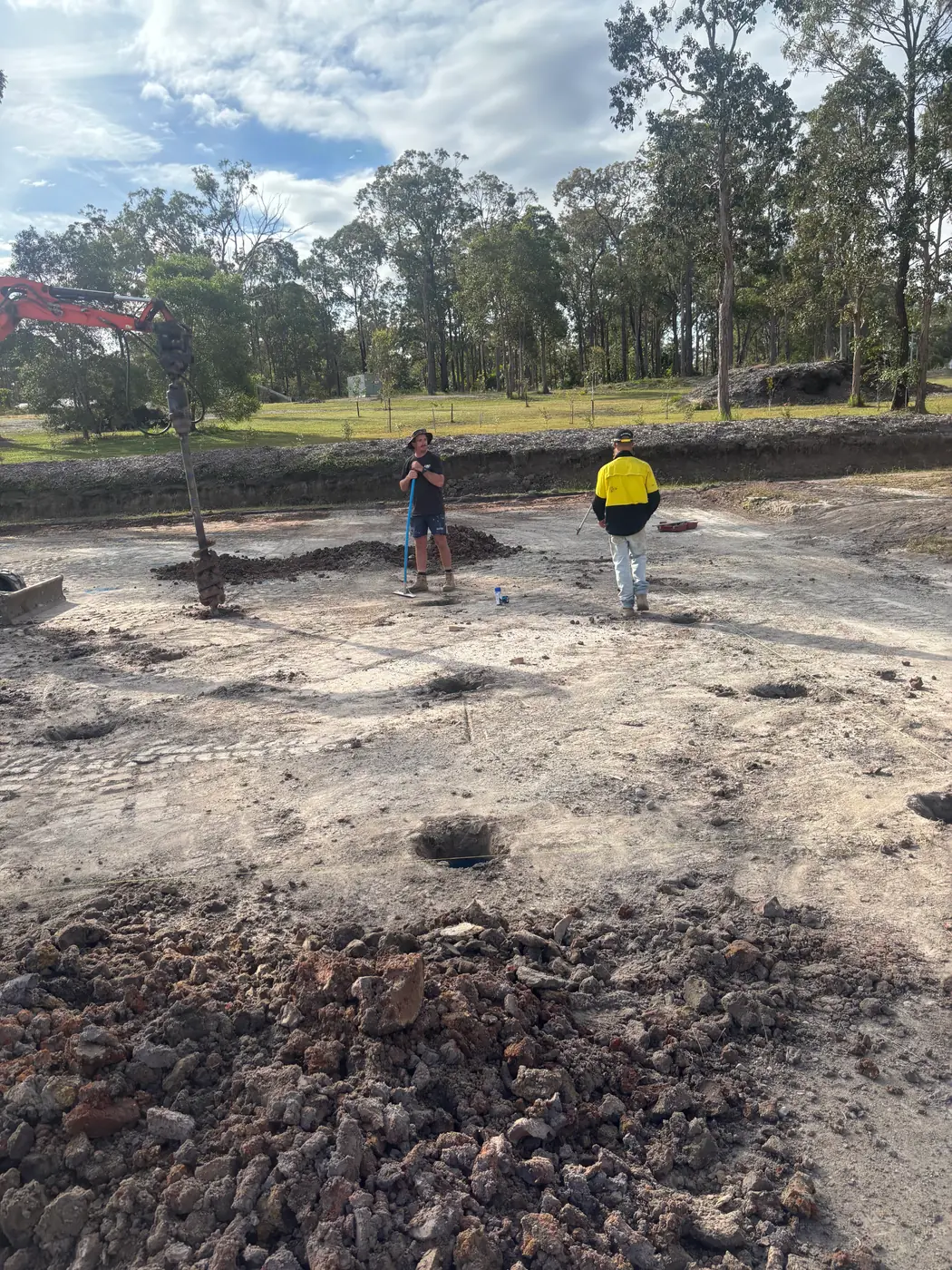 GB Civil crew setting out a building pad